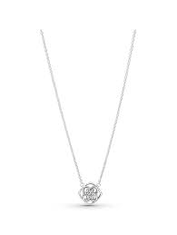 Die 130 cm kette besteht aus silberne kugel in unterschiedlichen größen von 6 mm +10 mm +12 mm +16 mm durchmesser. Pandora Anhanger Mit Kette Rosenblatter 399370c01 45 Diemer