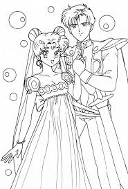 Princess Serenity And Prince Endymion Coloring Page Sailormoon Sailor Moon Coloring Pages Moon Coloring Pages Wedding Coloring Pages