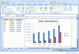 ms excel 2007 how to create a column chart