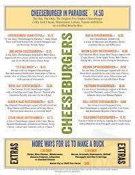 Cheeseburger In Paradise Maui Menu In Lahaina Hawaii Usa