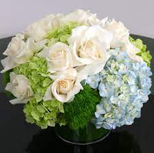 8:15 classy flowers 103 372 просмотра. White Roses And Blue Hydrangeas In Jersey City Nj Bouquets Baskets