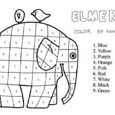 Elmer Color By Number Elephant Coloring Page Elmer The Elephants Elmer