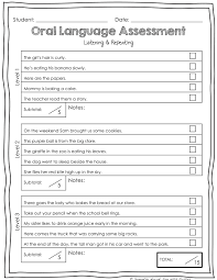 Printable Oral Language Assessment Page Teacher Reads A Sentence Student Has To Repeat It As Heard This Is Great To Hel Language Assessment Learn English