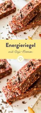 Beerenstark Snack Riegel Mit Goji Beeren Und Getrockneten Kirschen Rezept Goji Beeren Vegetarische Snacks Lebensmittel Essen
