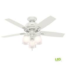 Get hunter ceiling fans at the best price guaranteed and no sales tax! Hunter Donegan 44 In Led 3 Light Indoor Fresh White Ceiling Fan 52229 The Home Depot White Ceiling Fan Ceiling Fan With Light Ceiling Fan