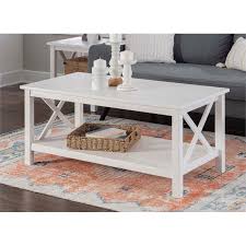 This coffee table features a dominant industrial look with a fully welded steel body. Linon Dalton Wood Coffee Table In Antique White Walmart Canada