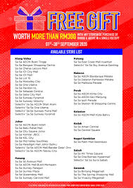 Mall sudah lama di kuantan parade. Sasamy Gwp Available Store List Page 1 Created With Publitas Com