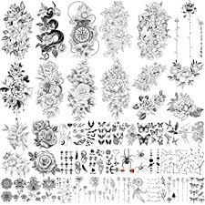 Sich für ein blumen tattoo zu entsicheden ist seit jeher eine beliebte wahl für menschen, die auf der suche nach tätowierungen sind, und es gibt einen guten grund dafür. Yazhiji 49 Blatt Grosse Blumen Sammlung Wasserdichte Temporare Tattoos Dauerhafte Gefalschte Tattoos Fur Frauen Und Madchen Amazon De Beauty