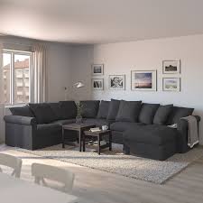 Harlanda Corner Sleeper Sofa 5 Seat With Chaise Sporda Dark Gray Ikea In 2020 Corner Sofa Bed Sofa Sofa Back Cushions