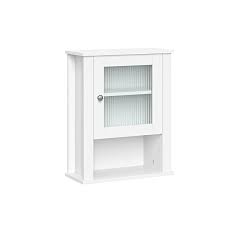 D bathroom storage wall cabinet in white: Riverridge Home Prescott 16 5 In W X 20 25 In H X 7 06 In D White Bathroom Wall Cabinet 06 161 Rona