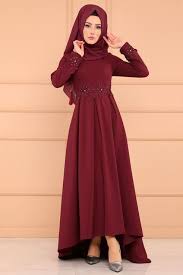 Modaselvim Abiye Gupuru Incili Peplum Abiye Pl839 Bordo Red Frock Dresses Dresses With Sleeves