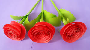 How To Make Rose Flower With Colour Paper