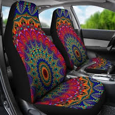 Car Seat Covers Kaleidoscope Seat Covers Set Of 2 Hippie Car Car Accessories Hippie Carseat Cover