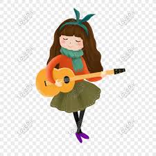 hand drawn cartoon cute girl playing guitar png image picture free download 649833697 lovepik com hand drawn cartoon cute girl playing