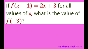 If F X 1 2x 3 Find F 3 Youtube