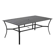 Mainstays Calimesa Rectangular Metal Slat Patio Dining Table Walmart Com Patio Dining Table Patio Dining Dining Table