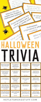 86% of americans decorate their house for halloween. Free Printable Halloween Trivia Hey Let S Make Stuff