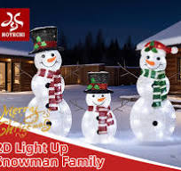 Amazon.com: 3-Piece 2D Light-Up Christmas Snowman Family Set ...