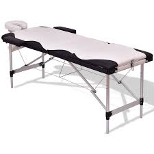 Black White 72 L Portable Massage Table W Carry Case Massage Table Adjustable Height Table Massage Tables