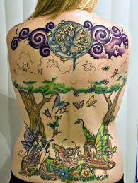 You will often see these fairies in a array of different poses and. Full Back Fairy Tale Tattoo Fairy Tattoo Fairy Tattoo Designs Girl Tattoos