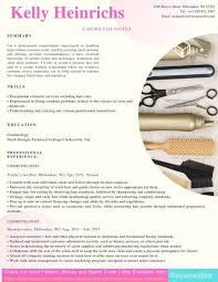cosmetologist resume samples