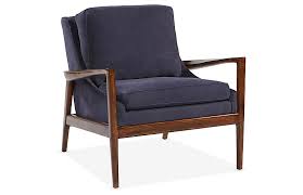 Ebonwood Accent Chair Indigo Leather Miles Talbott Accent Chairs Stylish Accent Chairs White Dining Chairs