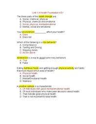 As you age, your need for regular medical tests rises. Healthy Foundation Unit Test By Health Science And Things Tpt