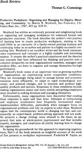 Meaning of cummings in english. Productive Workplaces Organizing And Managing For Dignity Meaning And Community By Marvin R Weisbord San Francisco Ca Jossey Bass Inc 1987 405 Pp 28 95 Cummings 1989 Human Resource Management Wiley Online Library