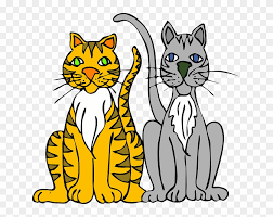 The smallest feline is a masterpiece of god. Stripes Cat Gray Brown Two Yellow White Cartoon Cats Clipart Free Transparent Png Clipart Images Download