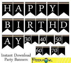 60th Birthday Banner With Picture Instant Download Black Pearl Birthday Banner Printable Happy Birthday Banner 30th 40th 30th Birthday Banner Printable Birthday Banner 30th Birthday Banner