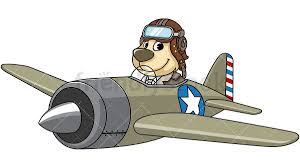 Mascot Dog Flying Airplane Cartoon Vector Clipart Friendlystock Cartoons Vector Dog Illustration Wwii Fighter Planes