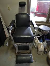 Antique Koken Barber Chair With Side Stool And Strap Etsy In 2020 Barber Chair Barber Chair For Sale Barber