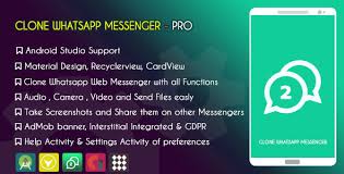 Whatsapp messenger is a messaging utility which allows users to communicate via voice call, voice message, text message, and video call over wifi or cellular data. Download Clone Whatsapp Messenger Pro Admob Gdpr Nulled