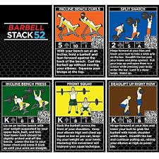 This collections contains 80 exercise cards: Barbell Exercise Cards By Strength Stack 52 Weight Lifting Playing Card Game Video Instructions Included Bodybuilding Resistance Training And Crossfit Workouts Home Gym Fitness Program Walmart Com Walmart Com