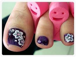 See more ideas about flower nail art, flower nails, nail art. 100 Best Summer Nail Arts That You Will Try Purple Toe Nails Flower Toe Nails Flower Nail Art
