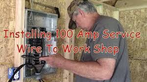 Before carrying out any electrical work of this nature, make sure that you use the correct gauge wire. Installing 100 Amp Service Wire To Work Shop Youtube