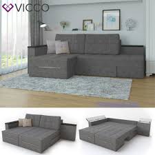 Ecksofa Mit Schlaffunktion Eckcouch Sofa Couch Schlafsofa Relax Funktion Grau Taschenfederkern