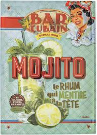 Plaque Metal Deco Recette Du Cocktail Mojito Affiches Retro Cuba Vintage Mojito