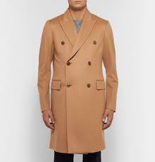 Shaped to a wrap silhouette with a detachable waist belt. Paul Smith Double Breasted Wool And Cashmere Blend Coat Men Camel Paul Smith