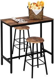 Flamaker 3 pieces patio set outdoor wicker patio furniture sets modern bistro set rattan chair conversation sets with coffee table for yard and bistro 4.6 out of 5 stars 5,813 $109.99 $ 109. Amazon Com Vingli Pub Table Set 3 Piece Bar Table And Chairs Set For 2 Kitchen Pu In 2021 Counter Height Dining Table Counter Height Dining Table Set Pub Table Sets