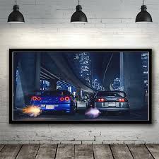 Auto Zidni Umjetnička Slika GTR R34 VS Supra Automobil Moderna Slika na  Platnu Plakat i Print za Dnevni boravak, Spavaće Doma Dekor kupi online \  Kućni dekor ~ www.lisbet.com.hr