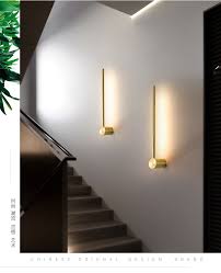 现代简约客厅led长线条形壁灯极简卧室床头创意个性全铜轻奢灯具 tmall com天猫 wall lights home decor decor