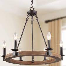 Dining room design ideas room inspiration lamps plus. Laluz Farmhouse Chandeliers For Dining Rooms 23 Wood Wagon Wheel Chandelier Rustic Dining Room Lighting Fixtures Hanging Amazon Com
