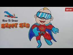So, let's take an oath to make this earth a happy and better place for the kids. How To Draw Happy Kid Drawing Tutorial Kochu Tv Youtube