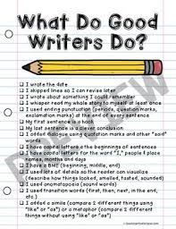 What Good Writers Do Poster Writing Anchor Chart Writing
