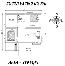 28 X28 2bhk Furnished Awesome South Facing House Plan As Per Vastu Shastra South Facing House 2bhk House Plan Little House Plans