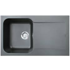 Evier Resine Noir Petite Cuve Lisse Essebagno Egouttoir Evier Lisse