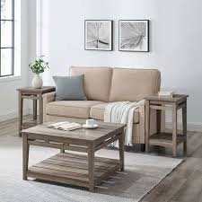 Classic brands now carries sofa, coffee, console, end tables, and coctail and tea tables. 3 Piece Farmhouse Square Coffee Table And Side Tables Grey Wash By Walker Edison