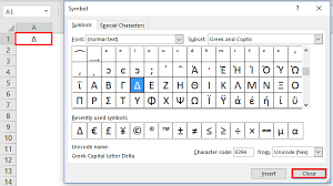 Delta Symbol In Excel Learn How To Insert Delta Symbol In Excel