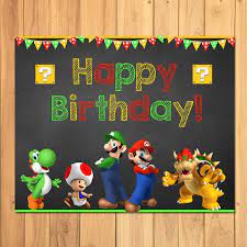 To share this video, copy and send the following youtube link: Super Mario Brothers Happy Birthday Sign Super Mario Etsy
